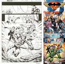 Superman Batman Trinity #29 Original Tom Derenick Art Splash Page ~ Green Arrow - £407.23 GBP