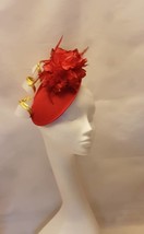 RED HAT Fascinator,#RED Hat Fascinator,Wedding Church Hat,Fascinator Hat,Goodwoo - £46.41 GBP