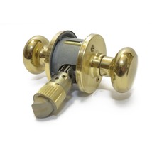 Passage Door Knob Set Polished Brass Finish Handle Interior Hall Closet ... - £9.39 GBP