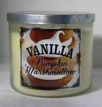 Bath &amp; Body Works 3-wick Large Jar Scented Candle Vanilla Pumpkin Marshmallow - £23.88 GBP