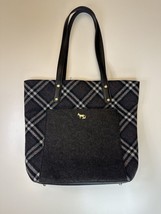 Emma Fox Caspian Wool Plaid Tote (Grey Plaid) Tote Handbags No Tassel - £10.97 GBP