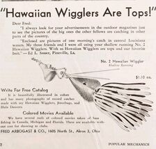 1947 Arbogast Hawaiian Wigglers Bait Advertisement Vintage Fishing Boati... - €17,28 EUR