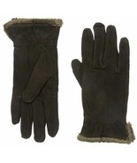 ISOTONER Dark Brown Suede Gathered Wrist Microluxe Lined Womens Gloves XL - £15.83 GBP