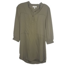 Monteau Women&#39;s Shirt Dress S Green Lined 3/4 Sleeve - £11.69 GBP