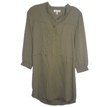 Monteau Women&#39;s Shirt Dress S Green Lined 3/4 Sleeve - £11.49 GBP