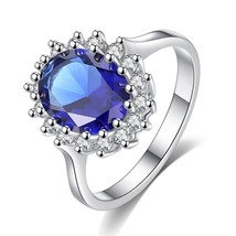 Princess Diana William Kate Middleton&#39;s Created Blue Ring Charms Engagement Wedd - £7.48 GBP