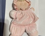 Vtg Eden Pink my first Baby Doll 10&quot; Plush Sleeping Velour Satin Trim So... - $40.84