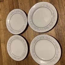 4 Vintage NORITAKE CHINA Marywood 2181  Bread Butter Plates Blue flowers 6-1/4&quot;M - £6.60 GBP