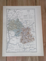 1887 Antique Original Map Of Department Of Isere Grenoble / France - $29.96