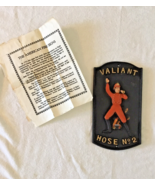 Vintage Firemen's Ins Co. Valiant Hose No.2 Firefighter Cast Iron Firehouse Sign - $30.68