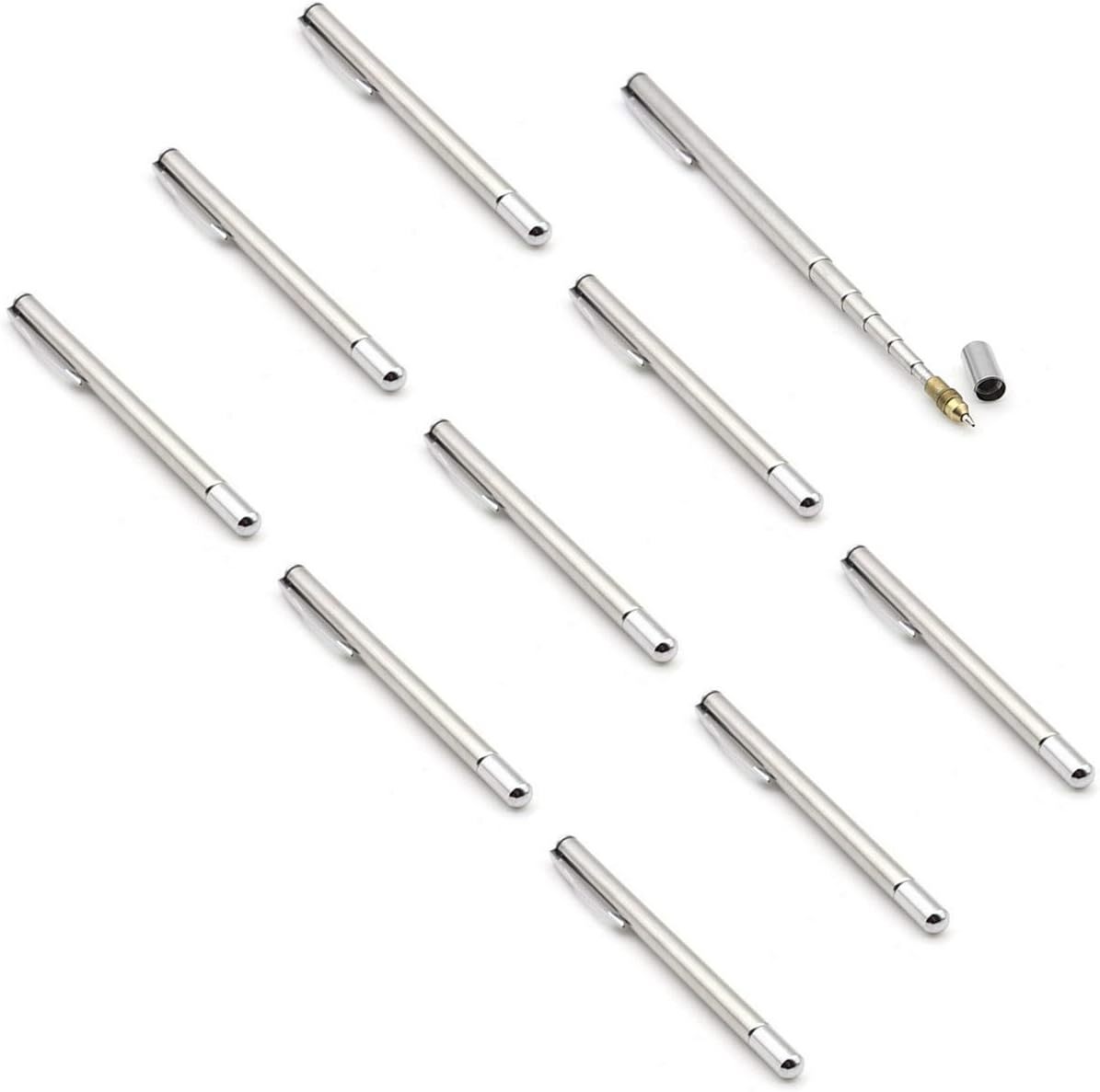 10Pcs Stainless Steel Pen Size With Clip - Hand Pointer Extendable Teles... - $35.99