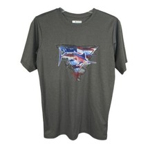 Columbia Mens Tee Shirt Size XL Gray Fishing Short Sleeve PFG Pullover  - $20.47