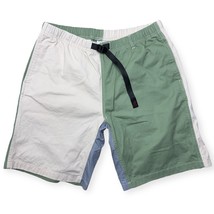 Gramicci G-Shorts Mens Large 100% Cotton Crazy Two Tone Green Beige Blue Climb L - £63.30 GBP