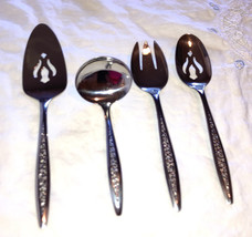 Superior Stainless USA Petal Lane 4 Piece Hostess Serving Set VINTAGE 19... - £24.26 GBP