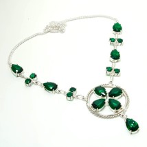 Chrome Diopside Gemstone Handmade Fashion Ethnic Necklace Jewelry 18&quot; SA... - £6.38 GBP