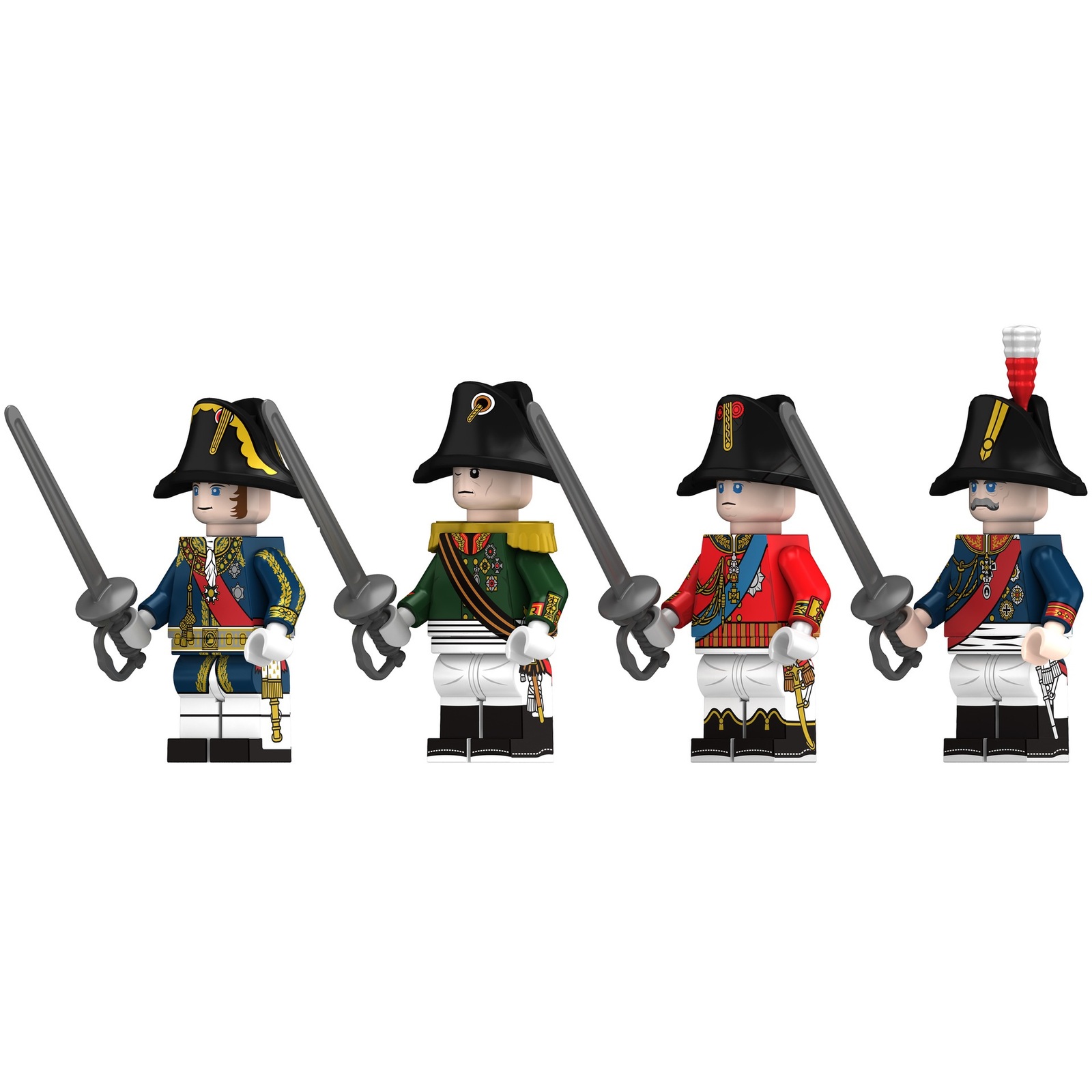 Napoleonic Wars Joachim Murat Blucher Arthur Wellesley 4pcs Minifigures Toy