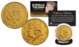 2017 Donald Trump Official Inauguration 24K Gold Plated 12 Grams Tribute Coin - £6.45 GBP