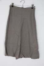 Eileen Fisher PP Gray Linen A-Line Raw Hem Midi Skirt - £23.90 GBP