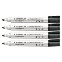 Staedtler Lumocolor Whiteboard Marker Bullet 4pcs (Black) - $692.01 MXN