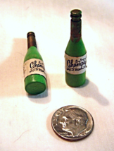 Miniature Vintage Champane Bottles Green Wooden - $14.99