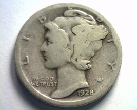 1928-S Mercury Dime About Good+ Ag+ Nice Original Coin Bobs Coin Fast 99c Ship - £3.85 GBP