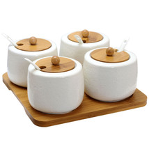 Elama Ceramic Spice, Jam and Salsa Jars with Bamboo Lids &amp; Serving Spoon - $1,009.35 MXN