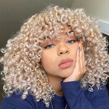Doren Loose Deep Curly Synthetic Wigs for Women Fluffy Curls, #613 Blonde - $20.29