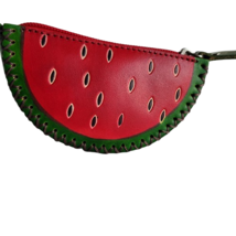 Watermelon Leather Wristlet Wallet Change Coin Purse Zip Charm Pouch Wri... - $17.81