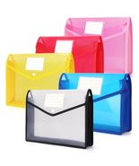 Zentiky A4 Plastic File Folders 5Pcs Expanding Snap Closure Transparent - $259.65 MXN