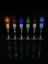 Faberge Xenia Crystal Colored Flutes set of 6