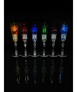 Faberge Xenia Crystal Colored Flutes set of 6 - £1,237.45 GBP