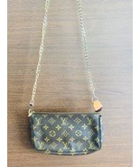 Louis Vuitton Monogram Canvas Strap Accessory Pouch Clutch Bag Brown MBb... - $366.99