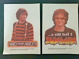 Vtg 2 Robin Williams Mork from Ork &amp; I Feel Like A Nimnul 1970 Iron On Transfers - £10.24 GBP