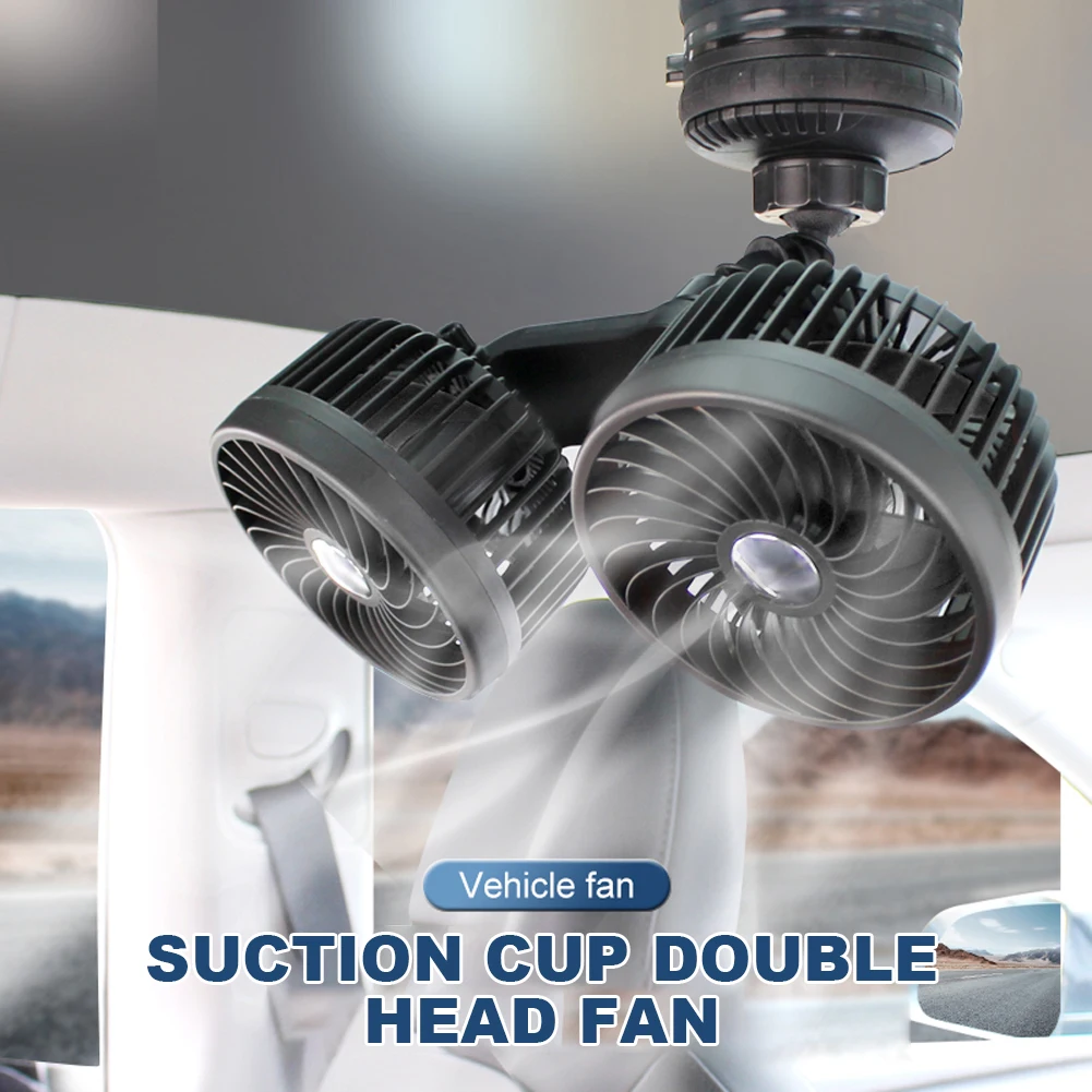 5V/12V/24V Automobile Fan Cooling Circulator 360 Degree Rotation Mini Dual Head - £15.39 GBP+