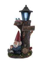 Zeckos Gnome Nap Station and Welcome Sign Solar LED Lantern - £64.25 GBP
