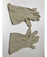 Vintage Tan Beige Short Nylon Gloves KG Mid-Century MCM Dress Casual - $14.85