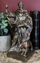 Catholic Priest Saint Dominic of Osma with Hound Dog Statue Patron Of As... - £23.69 GBP