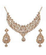Indian  Faux Blue Sapphires and White Diamante Bridal Jewelry Necklace f... - £35.08 GBP