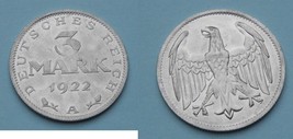 Germany--3  Mark  1922-A......BU grade....aluminum--A - £7.97 GBP