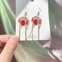 Chinese style Folding fan modeling Hanging Dangle Women&#39;s Earrings Fashi... - £10.38 GBP