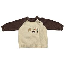 Gymboree Baby Sweater 3-6 Months Cream Brown Natures Wonder Moose Outdoo... - $34.86 CAD