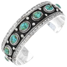 Navajo Carico Lake Turquoise Row Bracelet Sterling Silver Cuff Ladies Women s6-7 - £537.33 GBP+