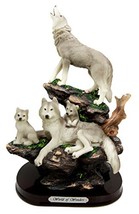 Ebros Gift Moon Howling Timberwolves Wolf Pack Family Decorative Figurin... - £38.36 GBP