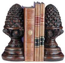 Bookends Bookend TRADITIONAL Lodge Southern Pinecone Resin Hand-Cast - £183.05 GBP