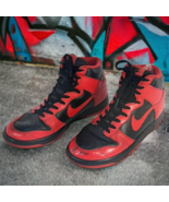 Nike Dunk High Black Action Red 2012 Casual Skate 317982-038 Size 10 - £56.98 GBP