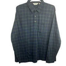 Orvis Mens Tartan Plaid Henley Top Blue Green Size XL Long Sleeve Collar... - £18.79 GBP