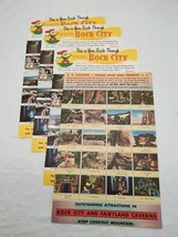 Lot Of (4) Rock City And Fairyland Caverns Giant Postcards - $9.90