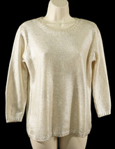 Charming Charlie Womens Rock Chic Sweater M Medium Metallic Silver Pullover NEW - £28.39 GBP