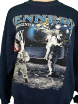Vintage Sweatshirt Kennedy Space Center Astronauts On The moon Sz Large Navy - £57.08 GBP