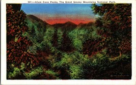 Great Smoky Mountains National Park Alum Cave Peaks 541 Linen Postcard (C11) - £4.56 GBP